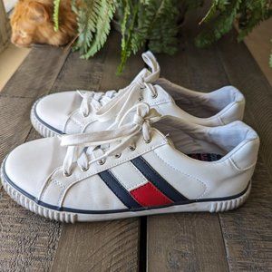 Tommy Hilfiger Women's Eleani Lace Up Sneakers White Leather Size 9.5 M